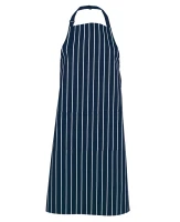 Black Personalised Bib White Striped Apron | Black/White